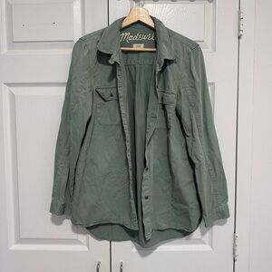Madewell Green Button Up Canvas Shirt - Medium
